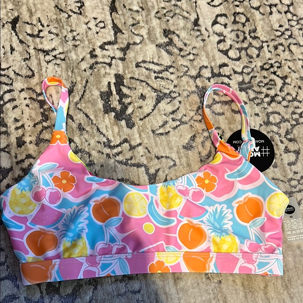 Pink and Orange Bikini Top with fruit design